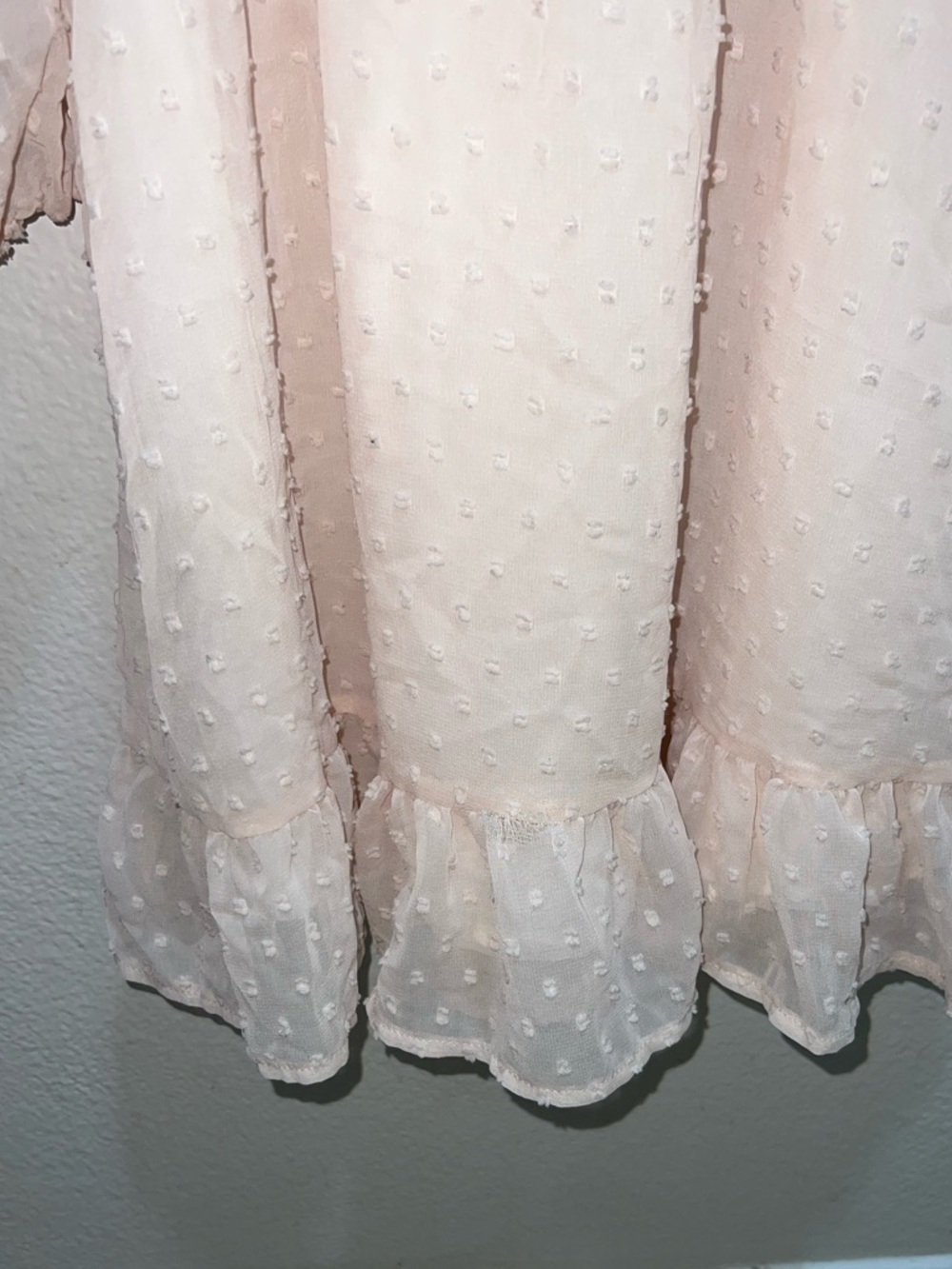 Pink Swiss Dot Off-Shoulder Graduation Midi Dress - Picture 4 of 4